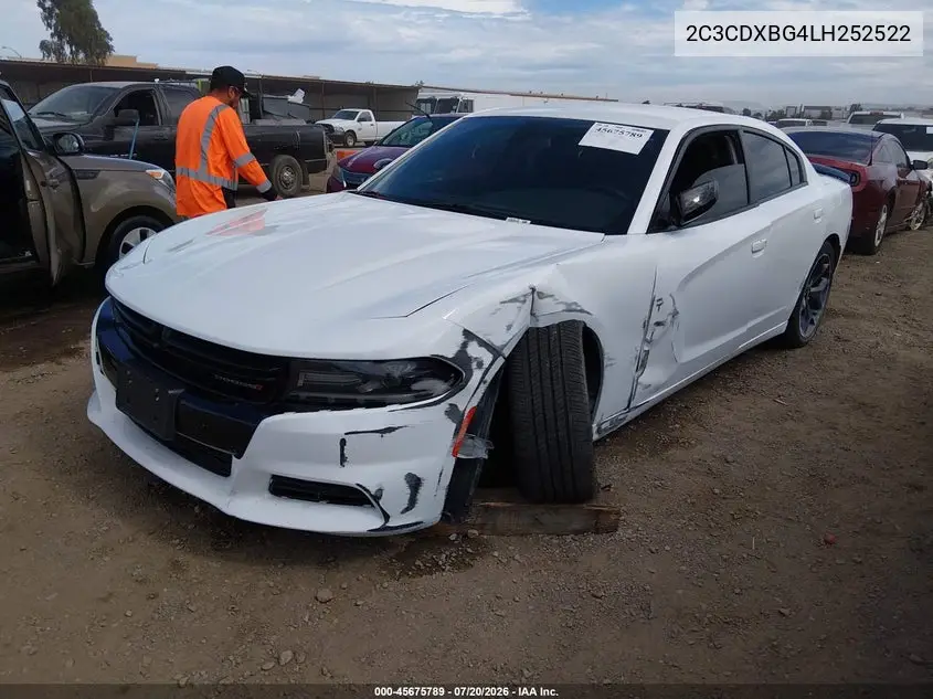 2020 Dodge Charger Sxt Rwd VIN: 2C3CDXBG4LH252522 Lot: 45675789