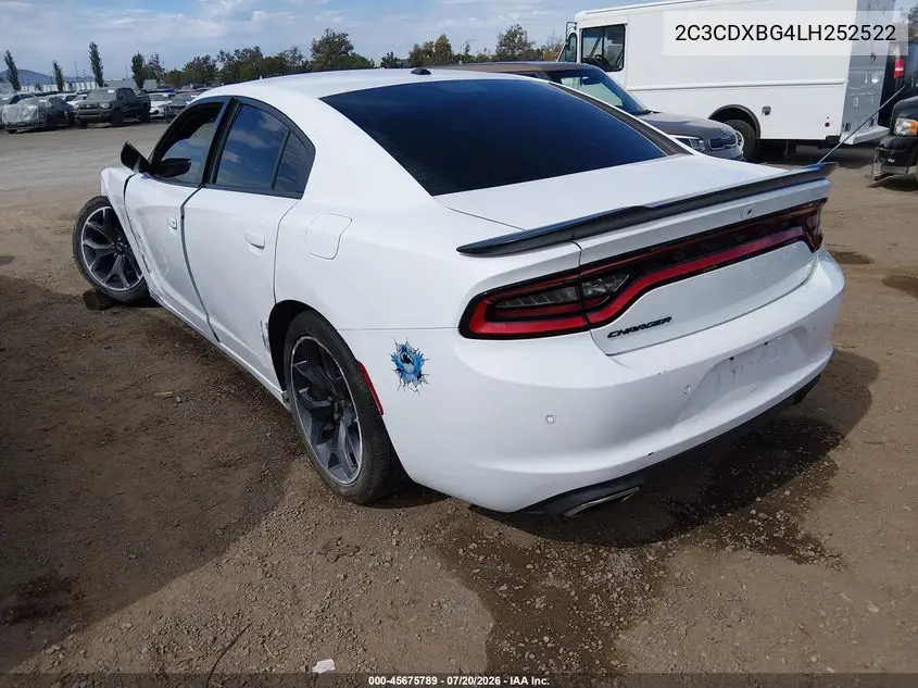 2020 Dodge Charger Sxt Rwd VIN: 2C3CDXBG4LH252522 Lot: 45675789