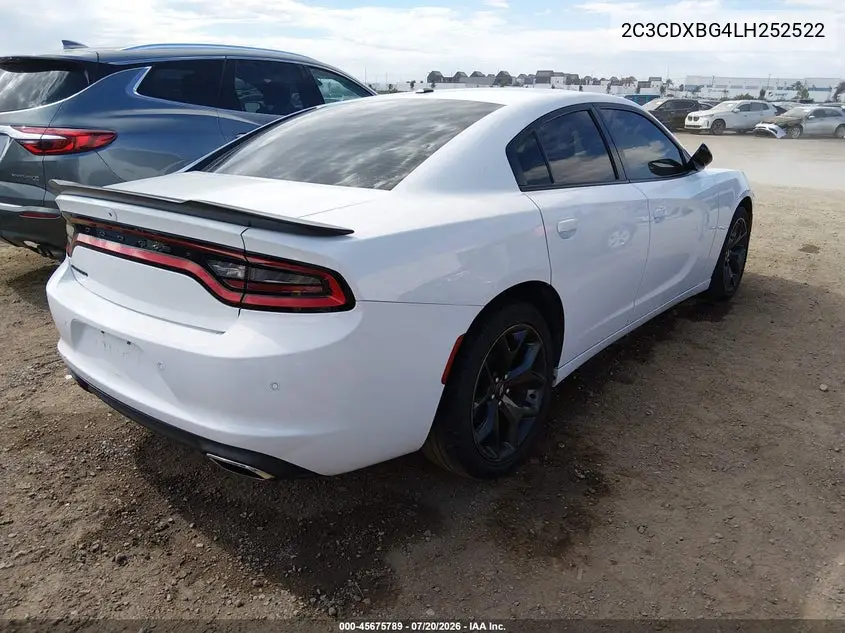 2020 Dodge Charger Sxt Rwd VIN: 2C3CDXBG4LH252522 Lot: 45675789