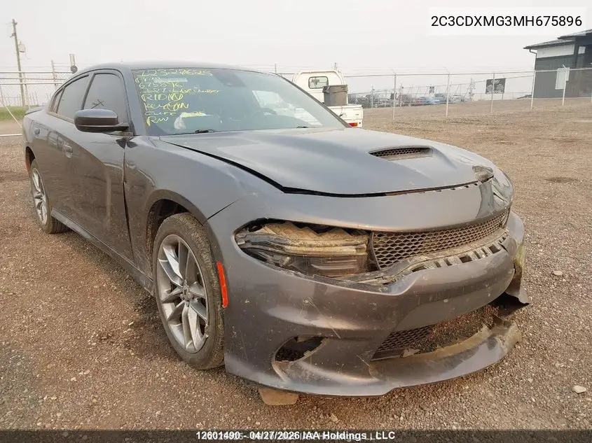 2021 Dodge Charger Gt Awd VIN: 2C3CDXMG3MH675896 Lot: 12601490