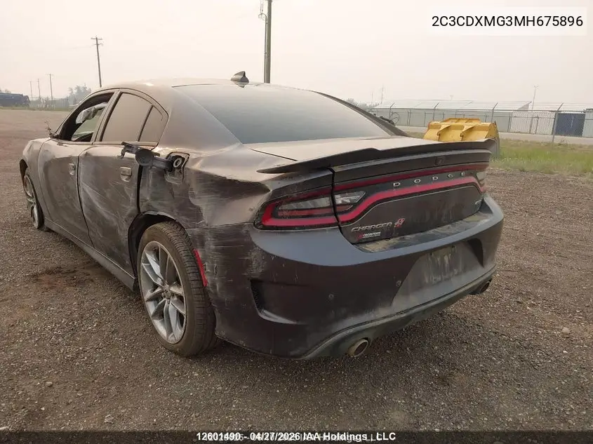 2021 Dodge Charger Gt Awd VIN: 2C3CDXMG3MH675896 Lot: 12601490