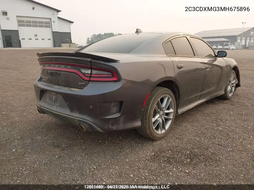 2021 Dodge Charger Gt Awd VIN: 2C3CDXMG3MH675896 Lot: 12601490