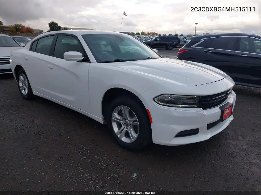 2C3CDXBG4MH515111 2021 Dodge Charger Sxt Rwd