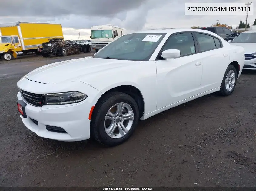 2C3CDXBG4MH515111 2021 Dodge Charger Sxt Rwd
