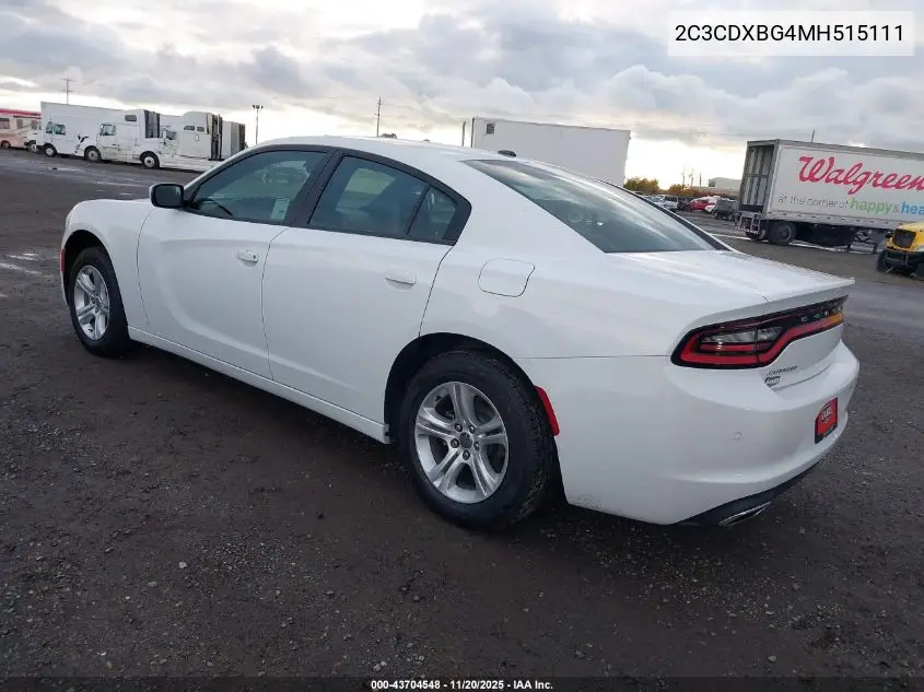 2C3CDXBG4MH515111 2021 Dodge Charger Sxt Rwd