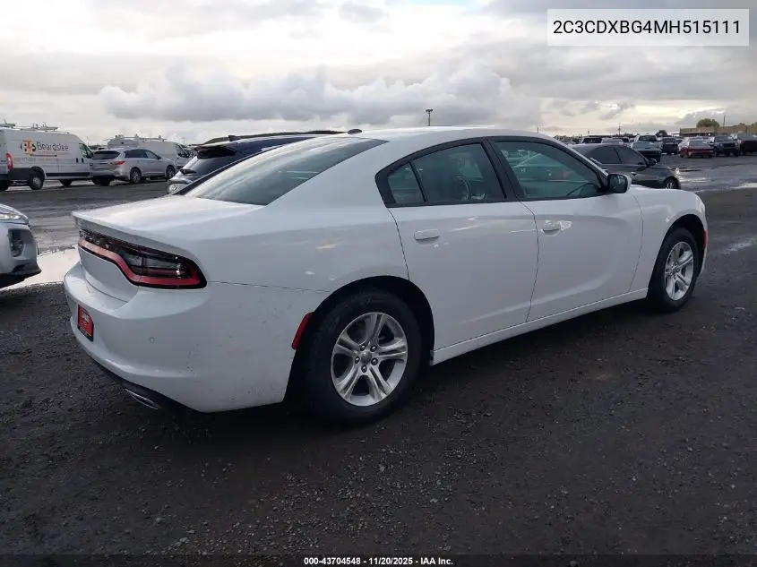 2C3CDXBG4MH515111 2021 Dodge Charger Sxt Rwd