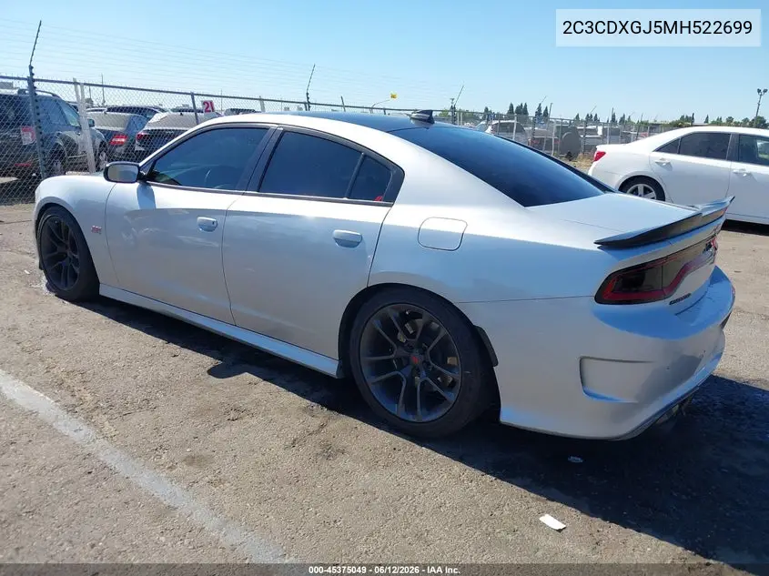 2021 Dodge Charger Scat Pack Rwd VIN: 2C3CDXGJ5MH522699 Lot: 45375049