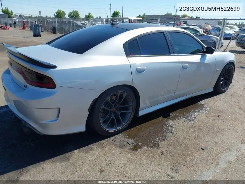 2021 Dodge Charger Scat Pack Rwd VIN: 2C3CDXGJ5MH522699 Lot: 45375049