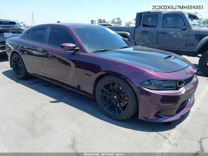 2021 Dodge Charger Scat Pack Rwd VIN: 2C3CDXGJ7MH559351 Lot: 45415768