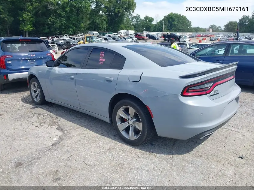 2021 Dodge Charger Sxt Rwd VIN: 2C3CDXBG5MH679161 Lot: 45443153