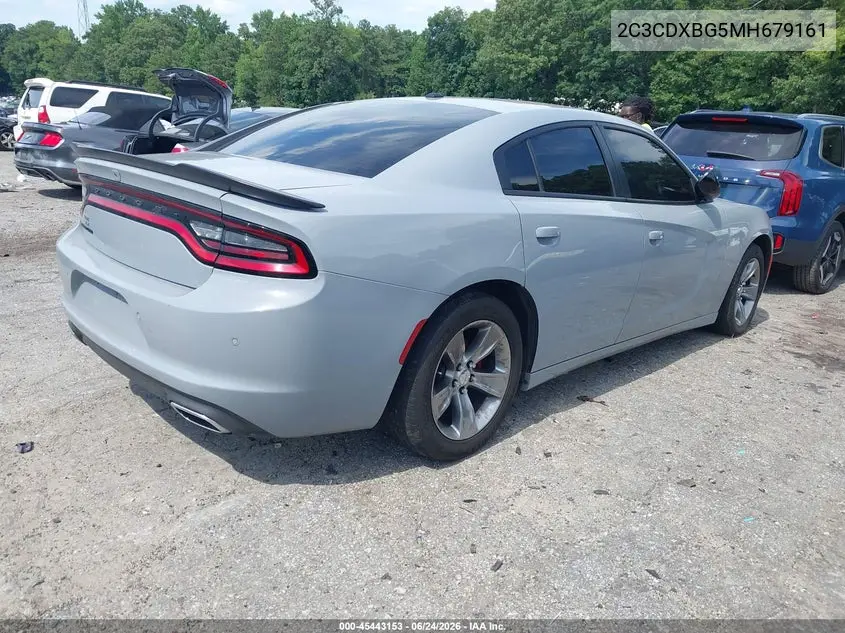 2021 Dodge Charger Sxt Rwd VIN: 2C3CDXBG5MH679161 Lot: 45443153