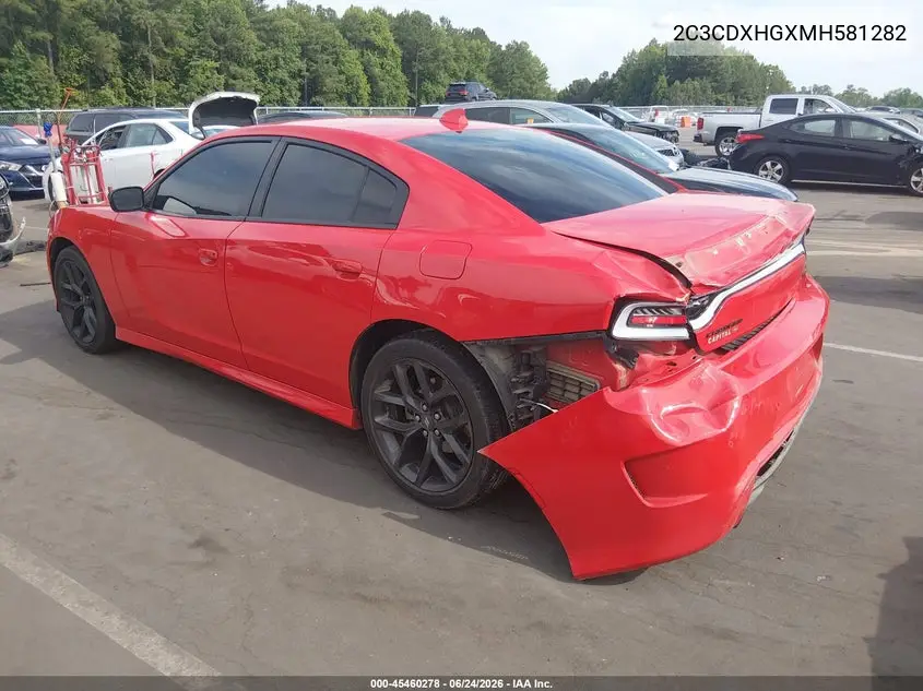2021 Dodge Charger Gt Rwd VIN: 2C3CDXHGXMH581282 Lot: 45460278