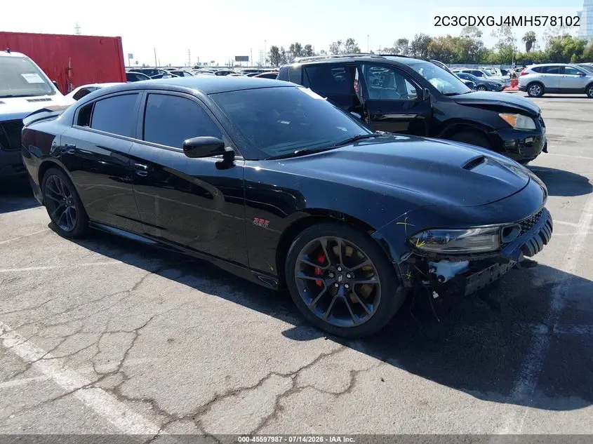 2021 Dodge Charger Scat Pack Rwd VIN: 2C3CDXGJ4MH578102 Lot: 45597987