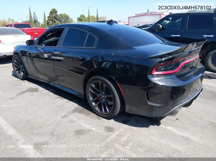 2021 Dodge Charger Scat Pack Rwd VIN: 2C3CDXGJ4MH578102 Lot: 45597987