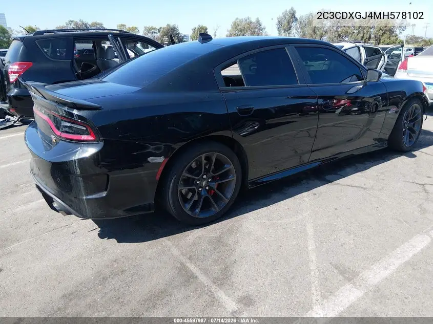 2021 Dodge Charger Scat Pack Rwd VIN: 2C3CDXGJ4MH578102 Lot: 45597987