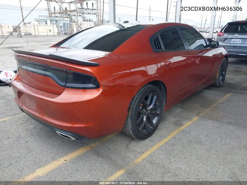 2021 Dodge Charger Sxt Rwd VIN: 2C3CDXBGXMH636306 Lot: 45674317