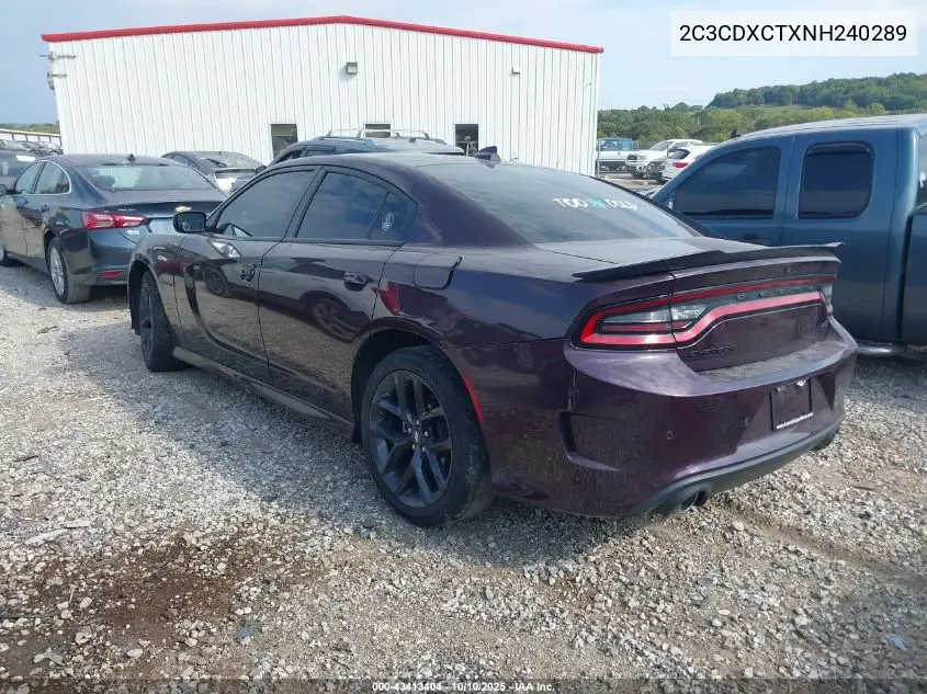 2C3CDXCTXNH240289 2022 Dodge Charger R/T