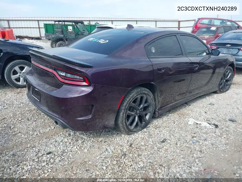 2C3CDXCTXNH240289 2022 Dodge Charger R/T