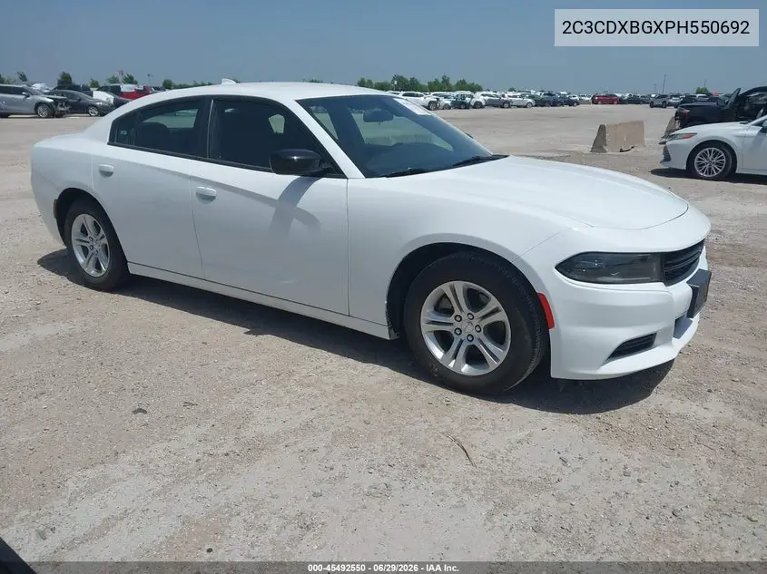 2023 Dodge Charger Sxt VIN: 2C3CDXBGXPH550692 Lot: 45492550