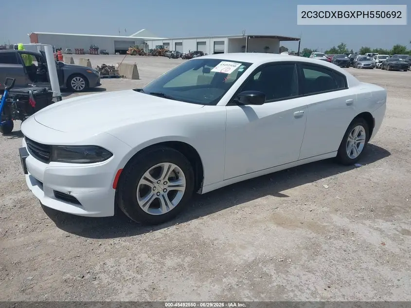 2023 Dodge Charger Sxt VIN: 2C3CDXBGXPH550692 Lot: 45492550