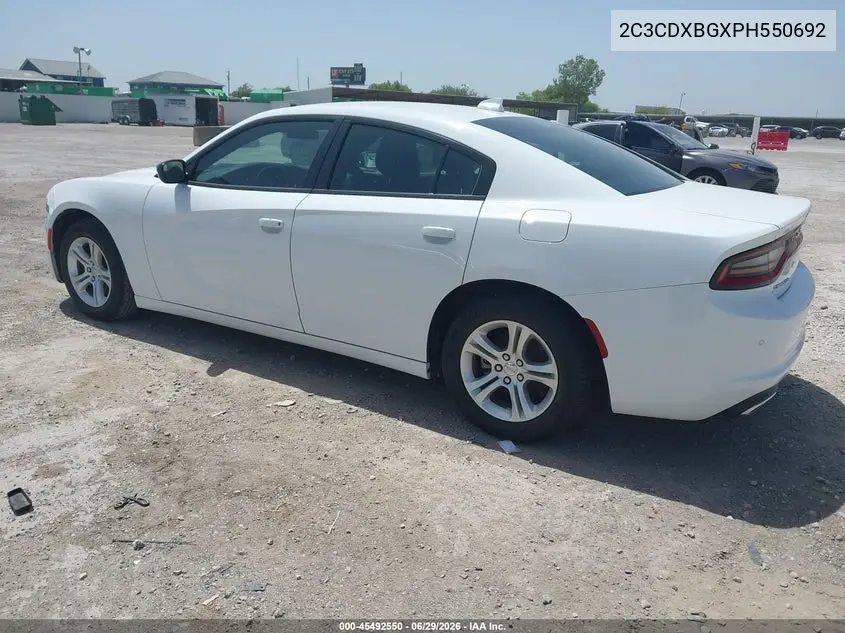 2023 Dodge Charger Sxt VIN: 2C3CDXBGXPH550692 Lot: 45492550