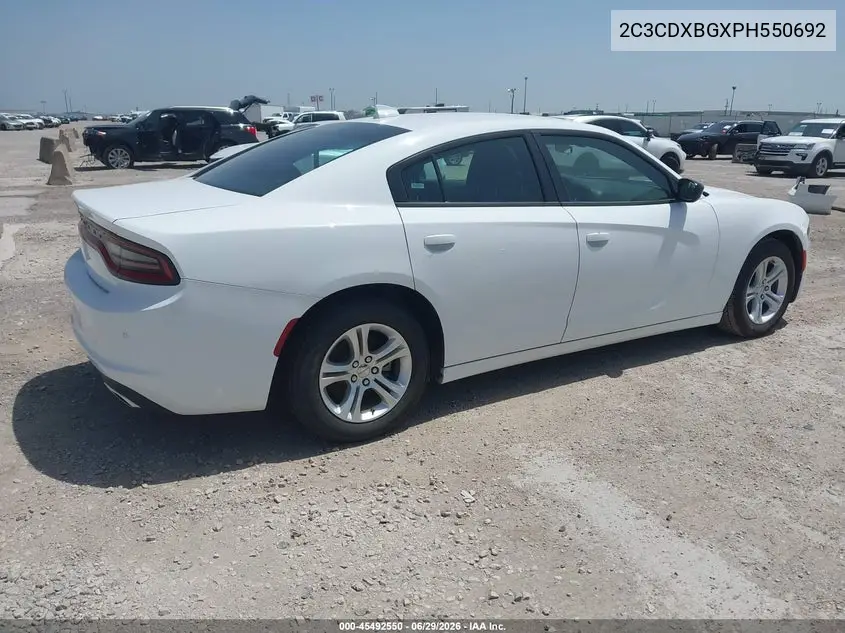 2023 Dodge Charger Sxt VIN: 2C3CDXBGXPH550692 Lot: 45492550