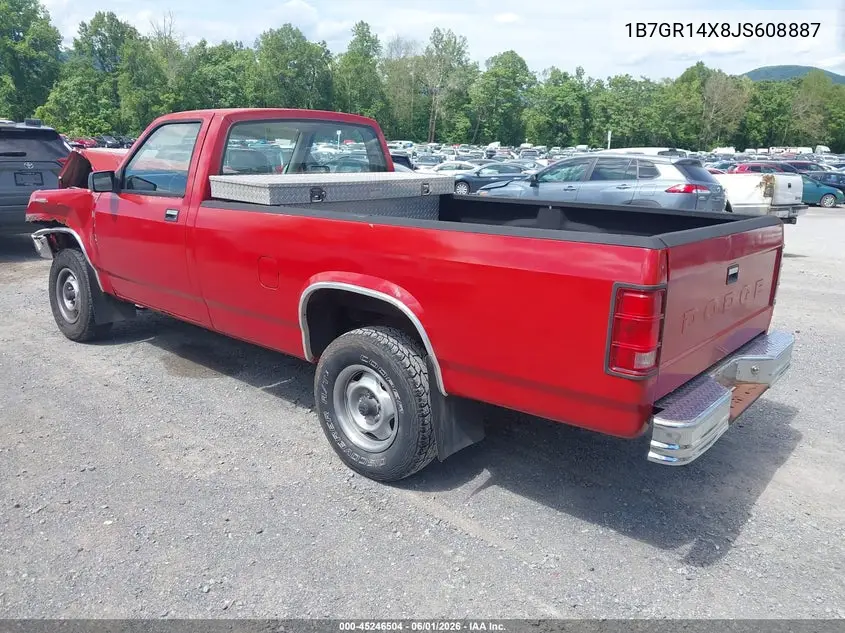 1988 Dodge Dakota VIN: 1B7GR14X8JS608887 Lot: 45246504