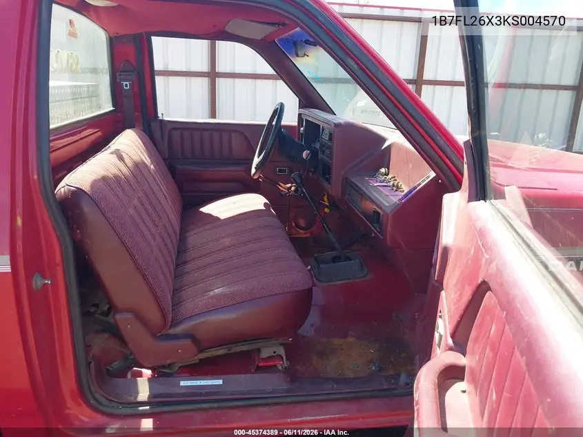 1989 Dodge Dakota VIN: 1B7FL26X3KS004570 Lot: 45374389
