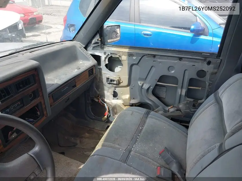 1991 Dodge Dakota VIN: 1B7FL26Y0MS252092 Lot: 45312225
