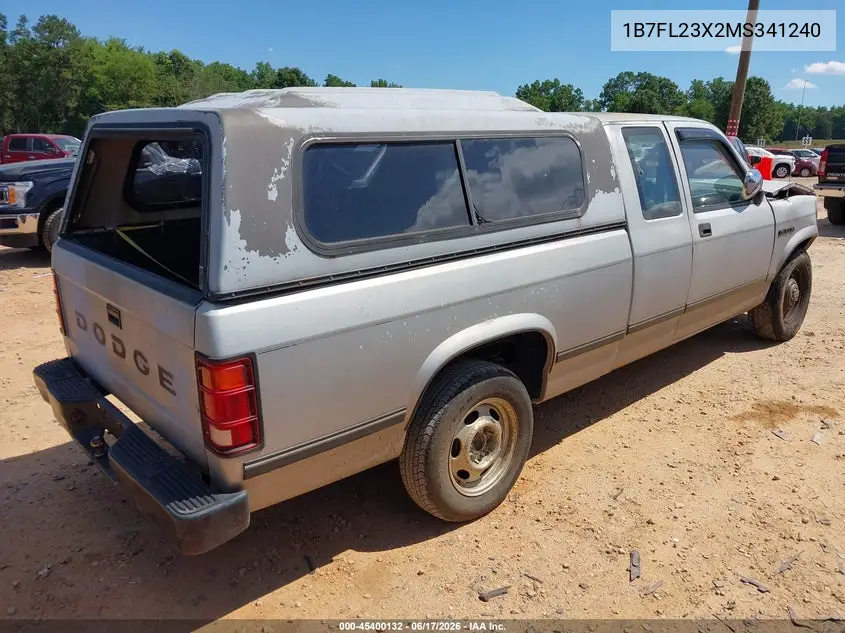 1991 Dodge Dakota VIN: 1B7FL23X2MS341240 Lot: 45400132