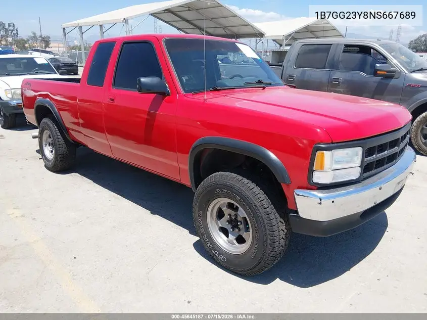 1992 Dodge Dakota VIN: 1B7GG23Y8NS667689 Lot: 45645187