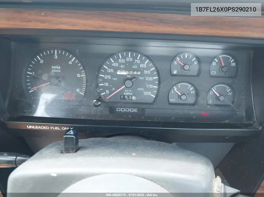 1993 Dodge Dakota VIN: 1B7FL26X0PS290210 Lot: 45528770