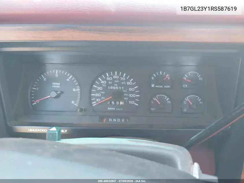 1994 Dodge Dakota VIN: 1B7GL23Y1RS587619 Lot: 45532947