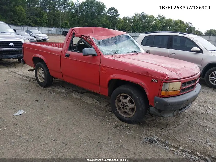 1994 Dodge Dakota VIN: 1B7FL26X3RW136909 Lot: 45599669