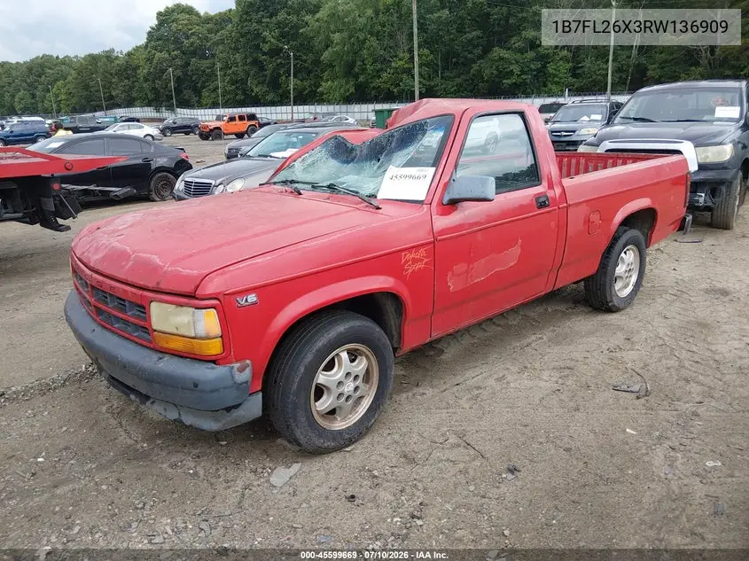 1994 Dodge Dakota VIN: 1B7FL26X3RW136909 Lot: 45599669