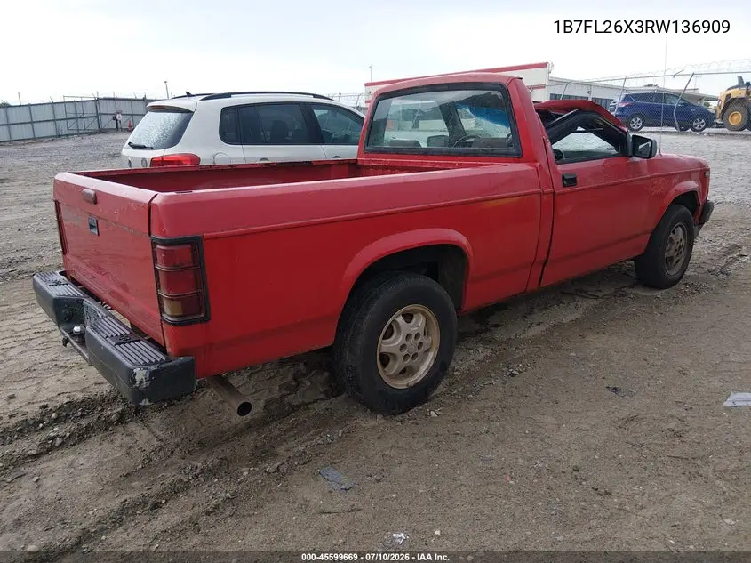 1994 Dodge Dakota VIN: 1B7FL26X3RW136909 Lot: 45599669