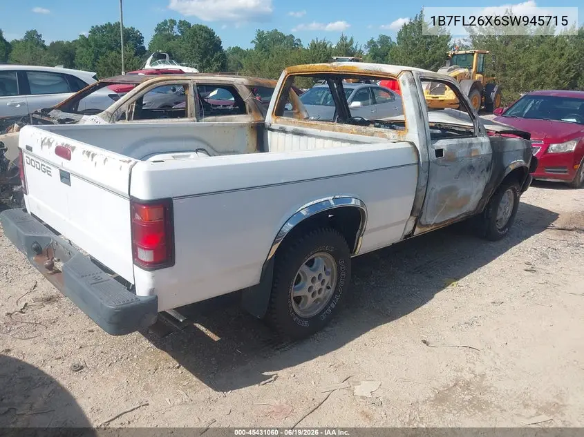 1995 Dodge Dakota VIN: 1B7FL26X6SW945715 Lot: 45431060