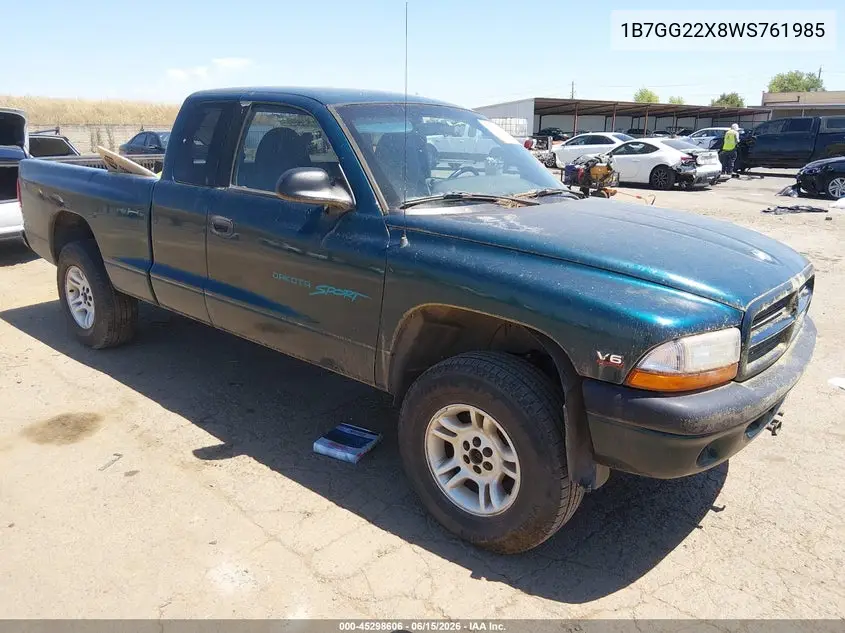 1998 Dodge Dakota Slt/Sport VIN: 1B7GG22X8WS761985 Lot: 45298606