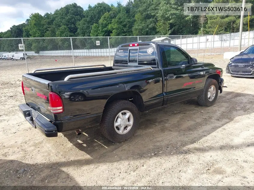 1998 Dodge Dakota Slt/Sport VIN: 1B7FL26X1WS503616 Lot: 45445434