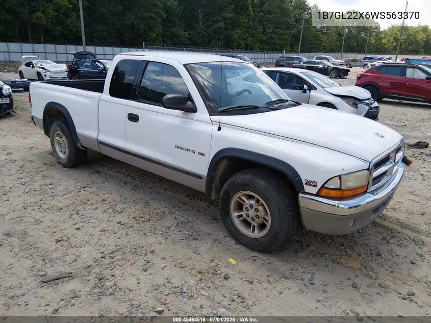 1998 Dodge Dakota Slt/Sport VIN: 1B7GL22X6WS563370 Lot: 45464516