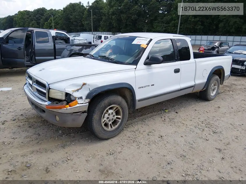 1998 Dodge Dakota Slt/Sport VIN: 1B7GL22X6WS563370 Lot: 45464516