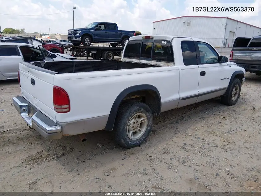 1998 Dodge Dakota Slt/Sport VIN: 1B7GL22X6WS563370 Lot: 45464516