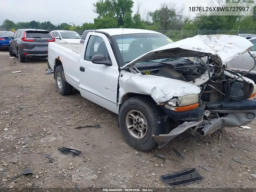 1998 Dodge Dakota Slt/Sport VIN: 1B7FL26X8WS727997 Lot: 45465389