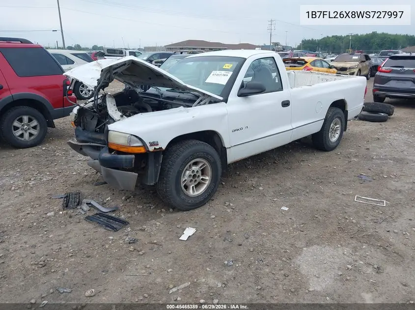 1998 Dodge Dakota Slt/Sport VIN: 1B7FL26X8WS727997 Lot: 45465389