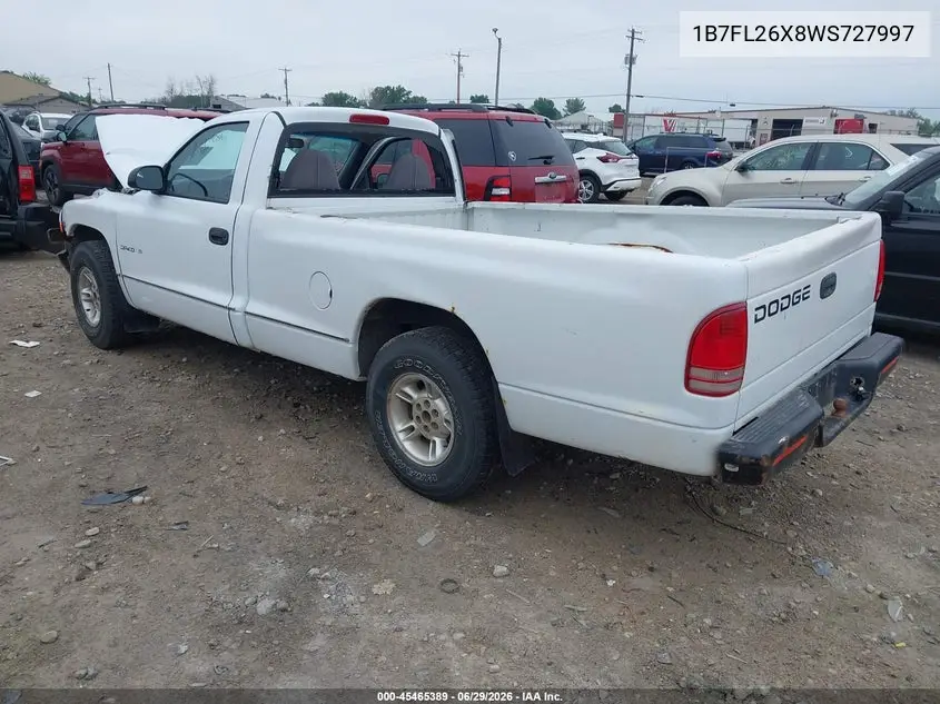 1998 Dodge Dakota Slt/Sport VIN: 1B7FL26X8WS727997 Lot: 45465389