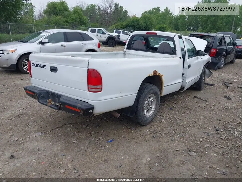 1998 Dodge Dakota Slt/Sport VIN: 1B7FL26X8WS727997 Lot: 45465389
