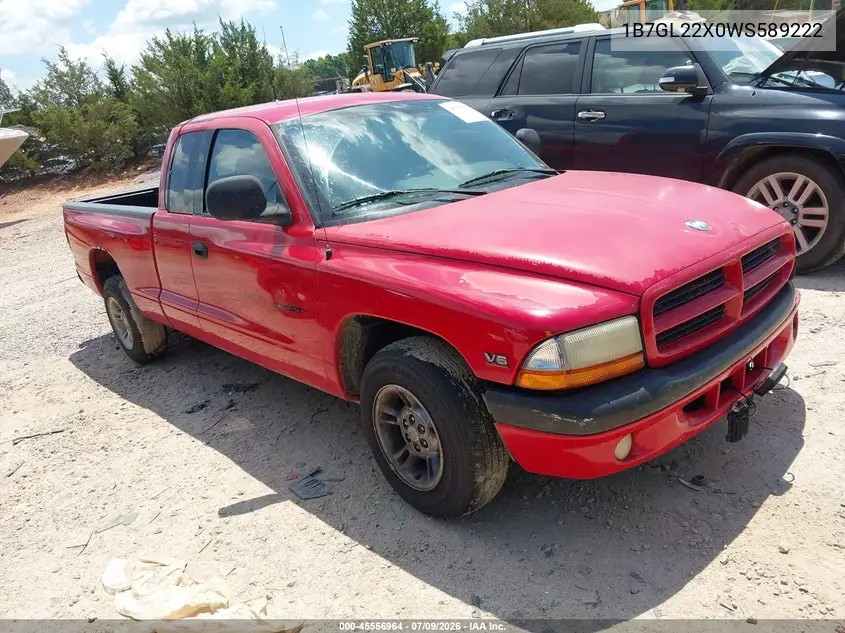 1998 Dodge Dakota Slt/Sport VIN: 1B7GL22X0WS589222 Lot: 45556964