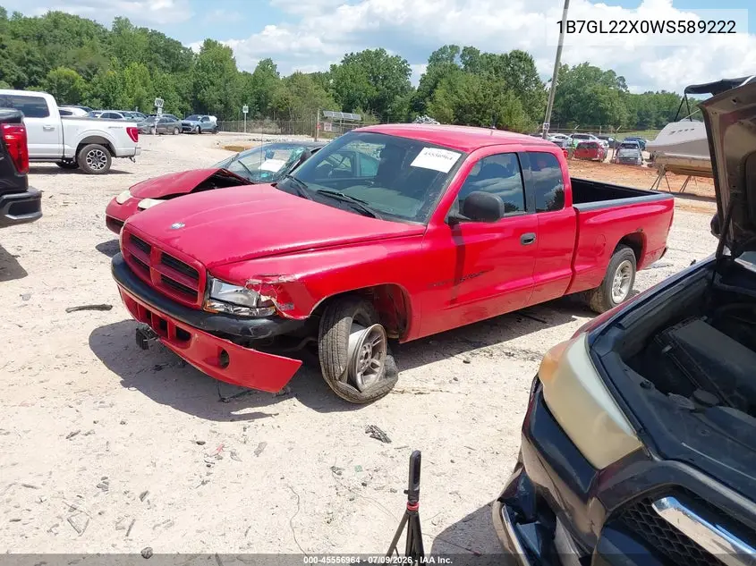 1998 Dodge Dakota Slt/Sport VIN: 1B7GL22X0WS589222 Lot: 45556964