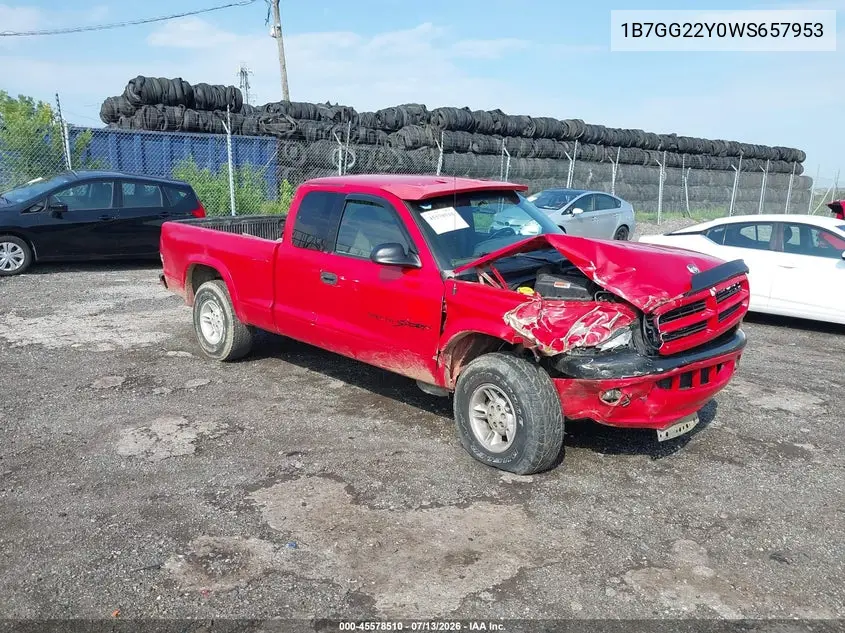1998 Dodge Dakota Slt/Sport VIN: 1B7GG22Y0WS657953 Lot: 45578510