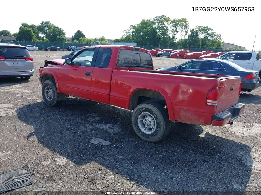 1998 Dodge Dakota Slt/Sport VIN: 1B7GG22Y0WS657953 Lot: 45578510